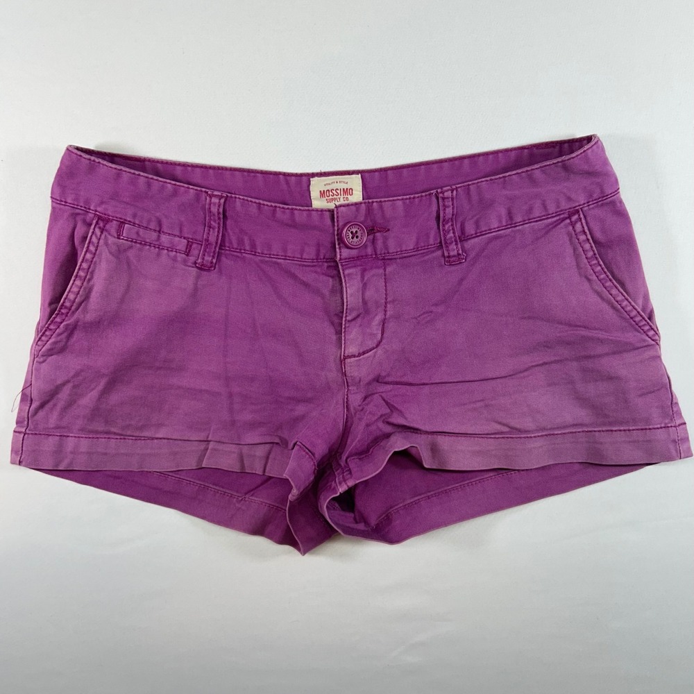 Mossimo Supply Co Womens Purple Low Rise Chino Shorts Size 5 Stretch Cotton